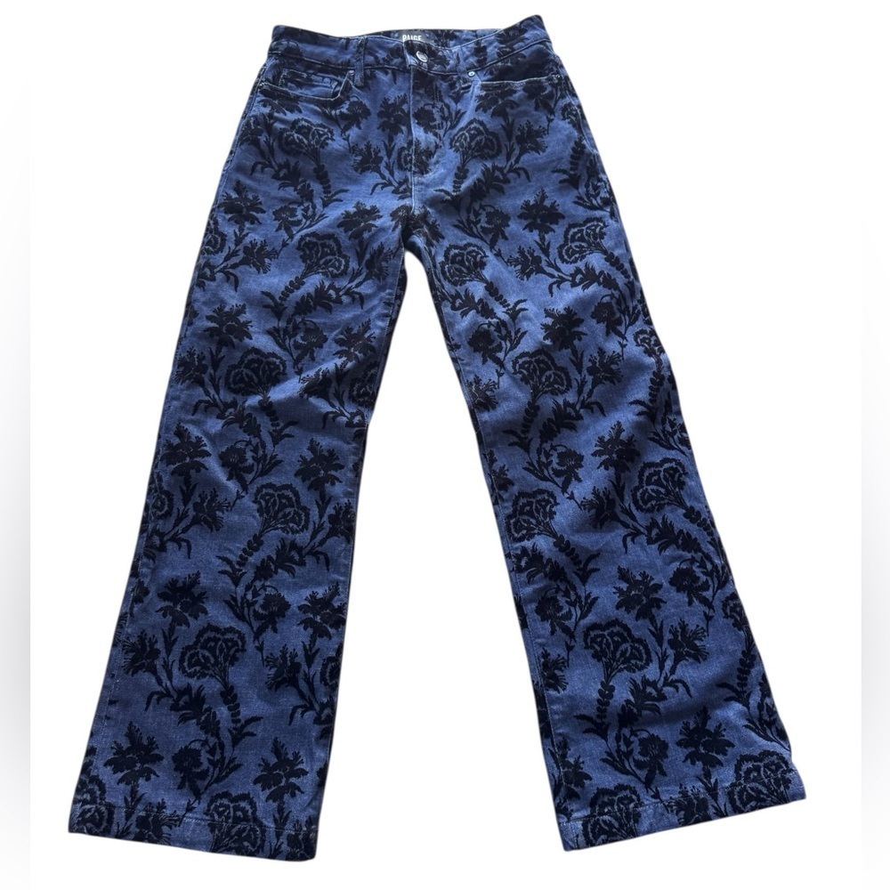 PAIGE Dark Blue and Black Leenah Ankle Denim Jeans, Size 27, High Rise,‎ NWOT